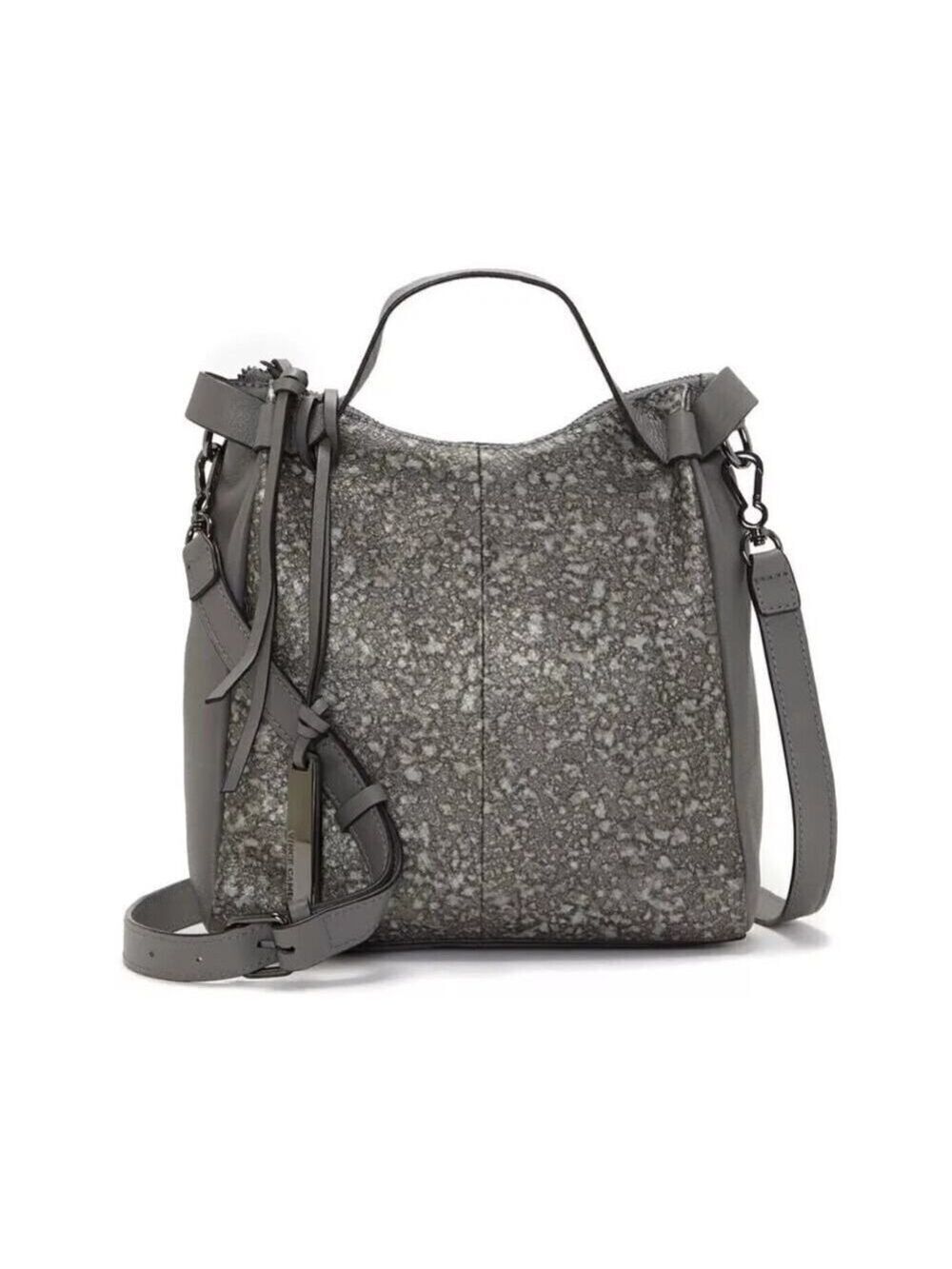 VINCE CAMUTO Alora Leather Crossbody Bag Gray MSRP$248
